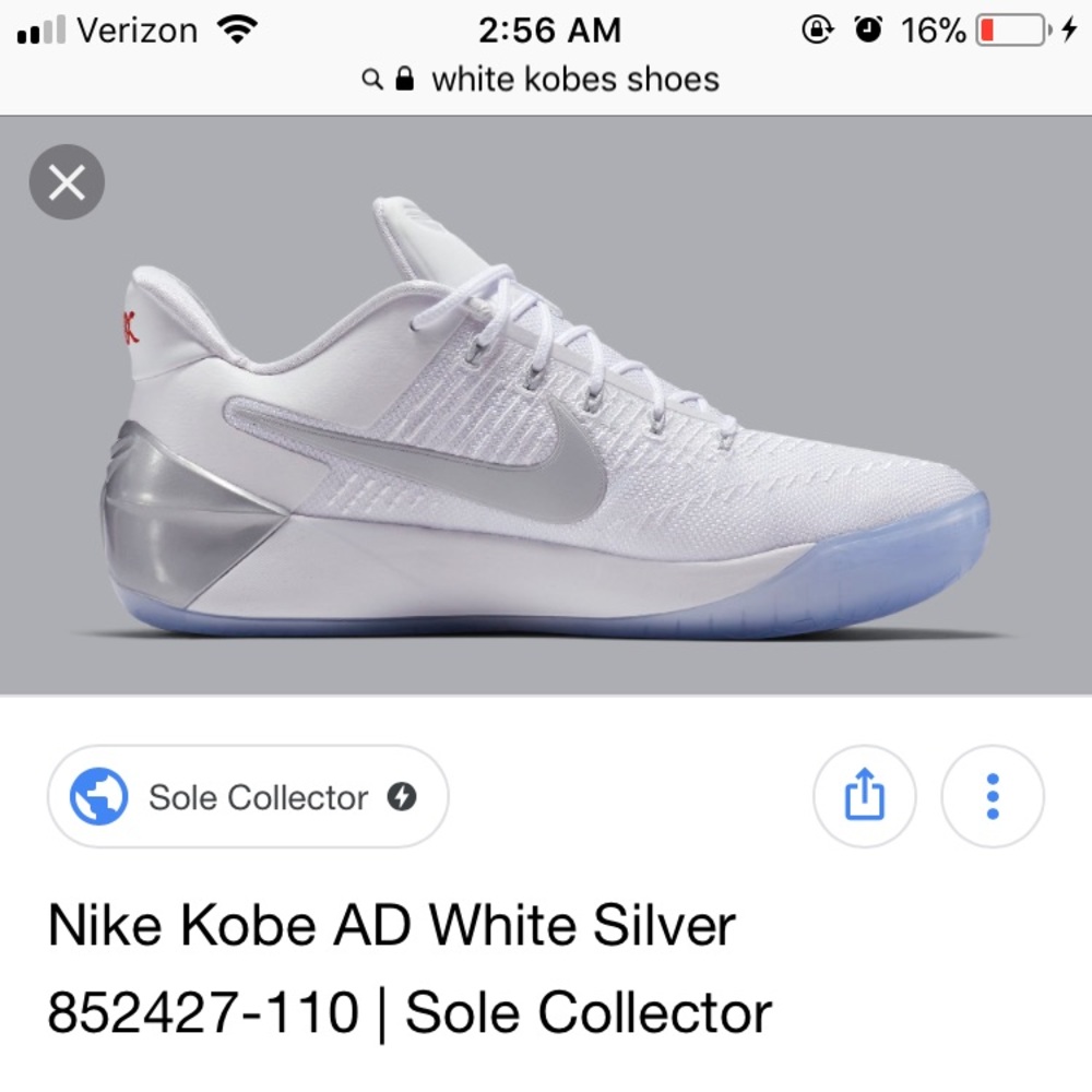 White Kobe basketball shoes❗️ISO ❗️